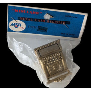 Vintage MSR Mini Land Metal Cash Register New Miniature Doll House Furniture